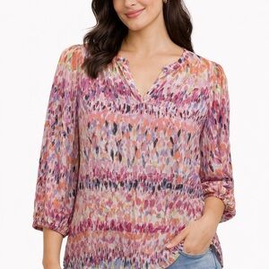 Northern Reflections Watercolor Print Blouse – Size Small